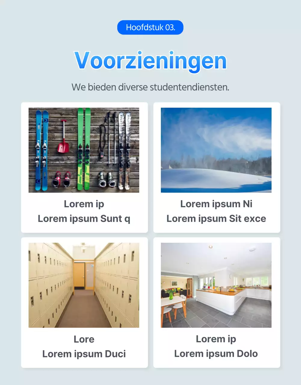 Winterse ski- en snowboardlessen in blauw (detailpagina)