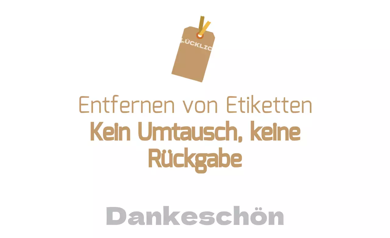 Kein Umtausch oder Rückgabe