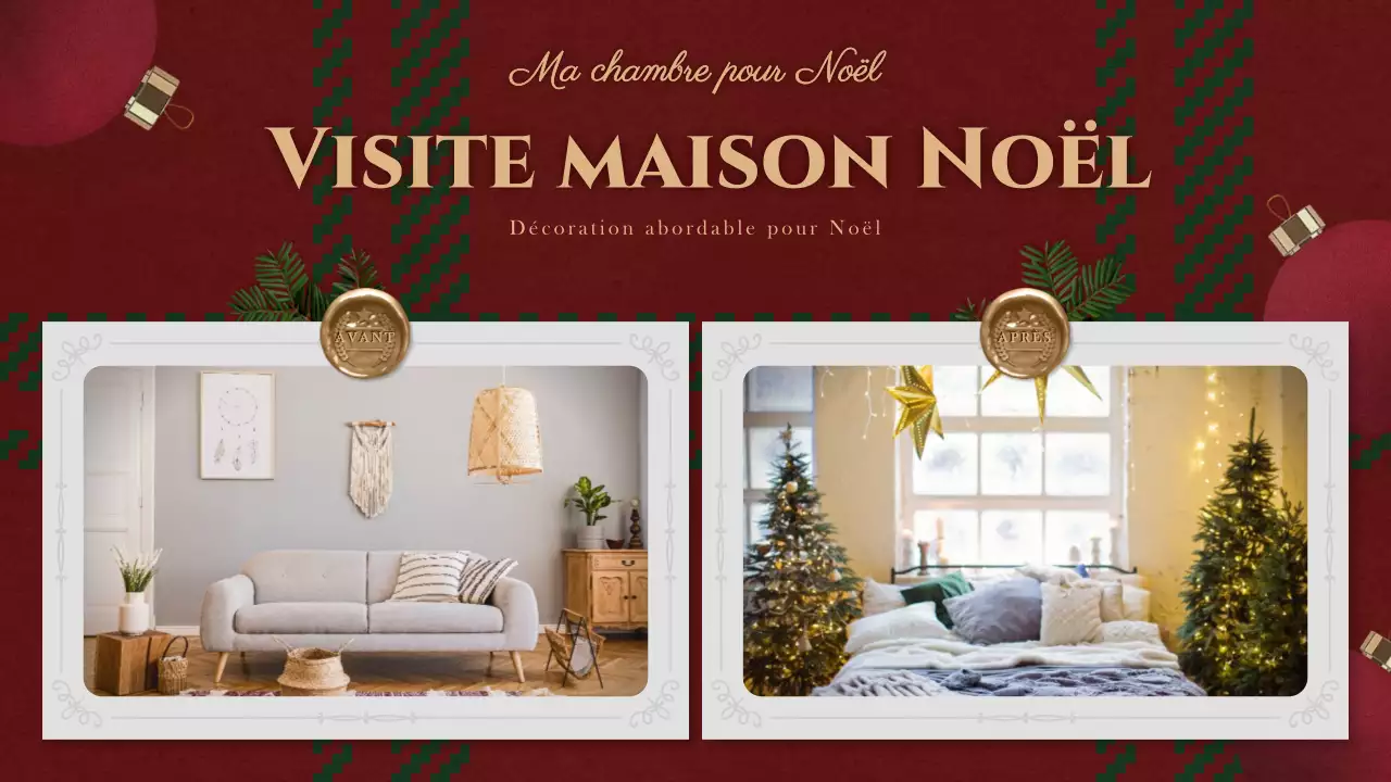 Décorations de Noël en carreaux rouges