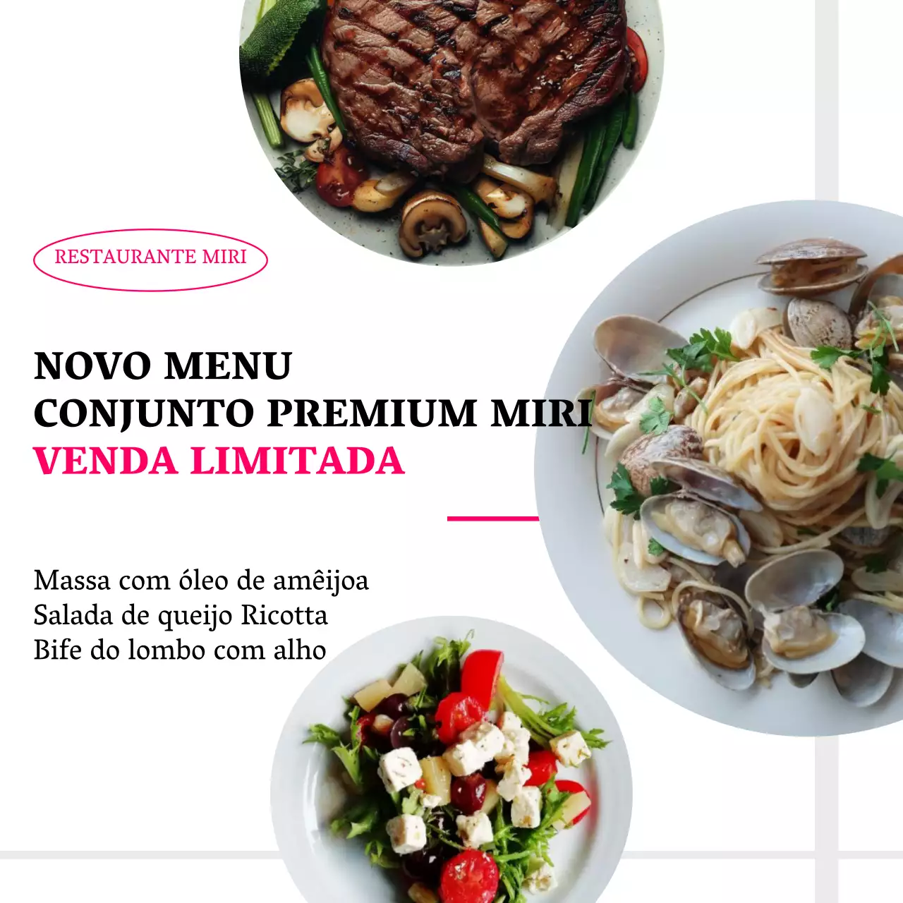 Promover um novo menu simples com um fundo branco