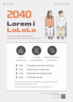 Un sencillo cartel de orientación universitaria en tonos grises