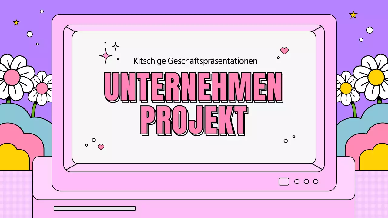 Ein kitschiger Geschäftsplan in Rosa und Lila