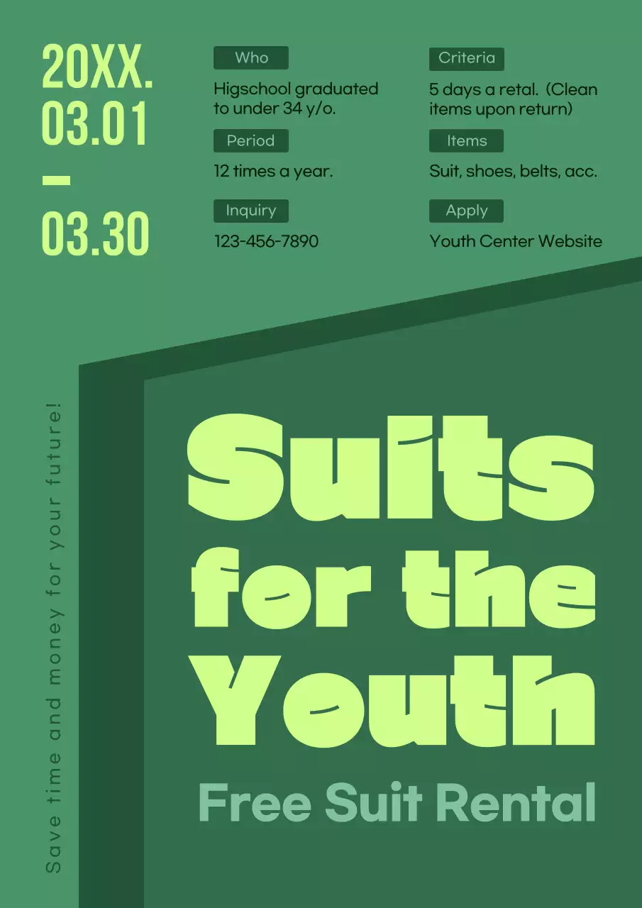 Green Modern Suit Promotion Poster