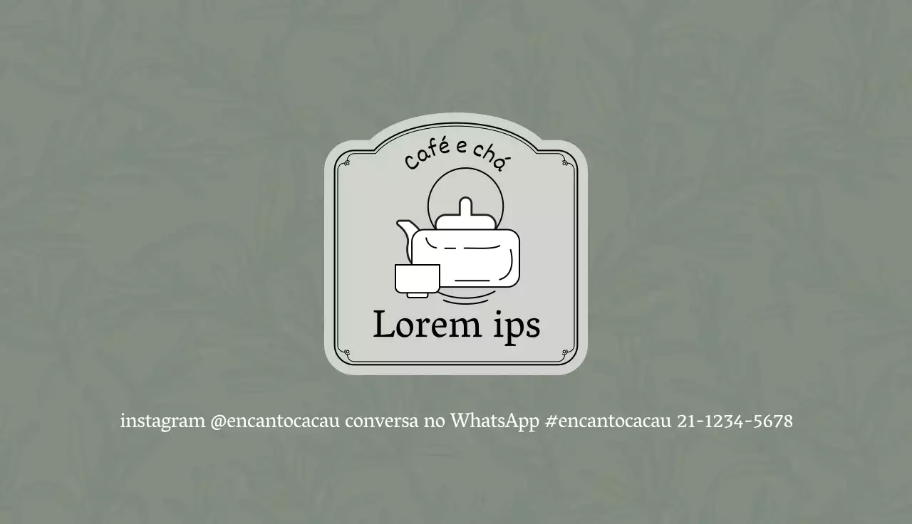 Cupão de chá de café com logótipo ilustrado Green Grey