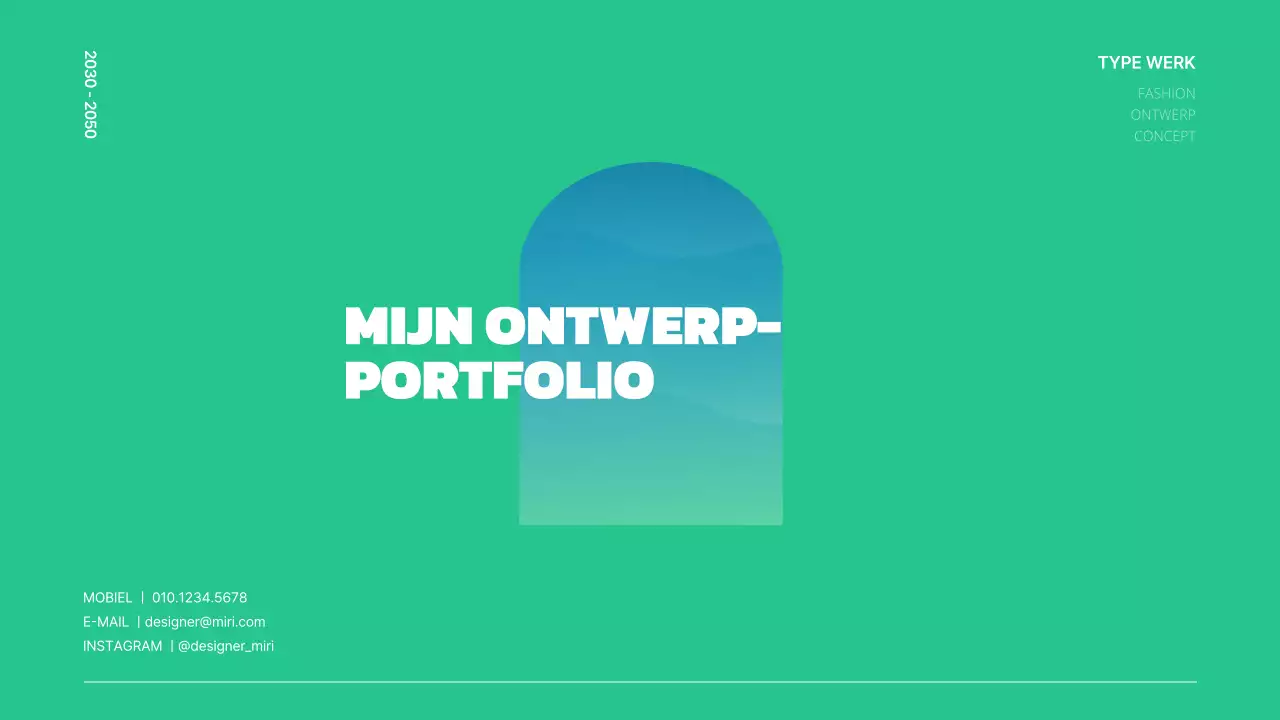 Een eenvoudig designportfolio in groen