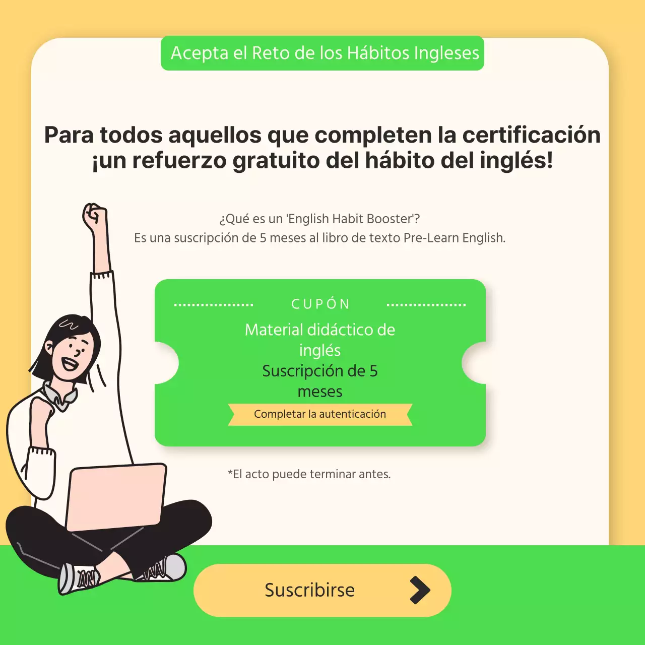 Reto de Hábitos Ingleses de Año Nuevo en chartreuse y amarillo