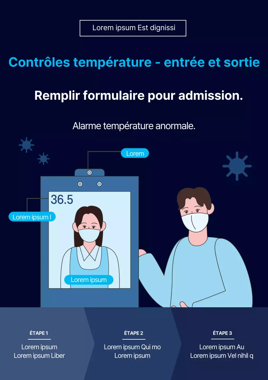 Guide de prévention du coronavirus simple et illustré en bleu