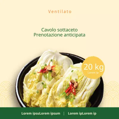 Avviso di preordine del cavolo giallo e verde in salamoia semplice