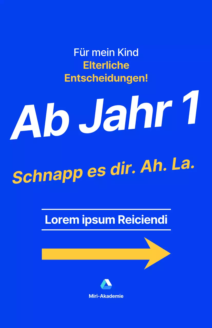 Eine Informationsveranstaltung für Eltern von Oberstufenschülern, mit blauem Text und fluoreszierenden Akzentfarben.