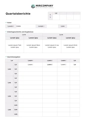 Einfache Dokumentation des vierteljährlichen Geschäftsberichts