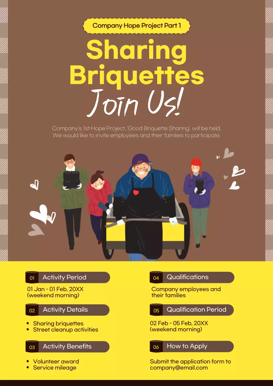 Brown Modern Volunteer Announcement Poster