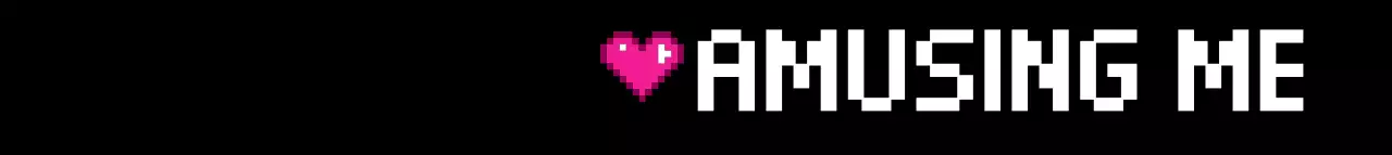 Konsep piksel dengan logo bahasa Inggris dalam warna merah muda dan hitam