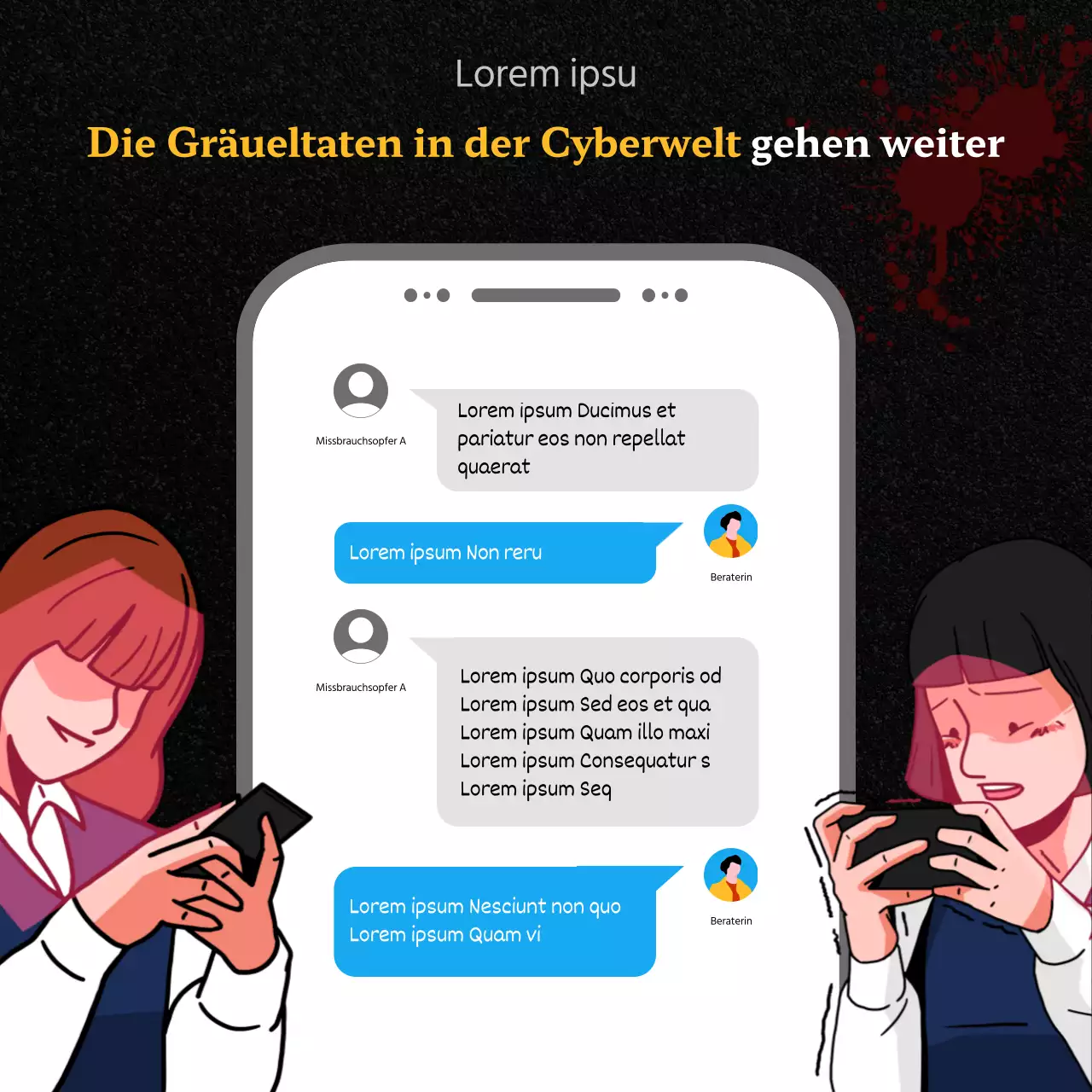 Mobbing-Präventions-Beratungsstelle in Schwarz und Rot