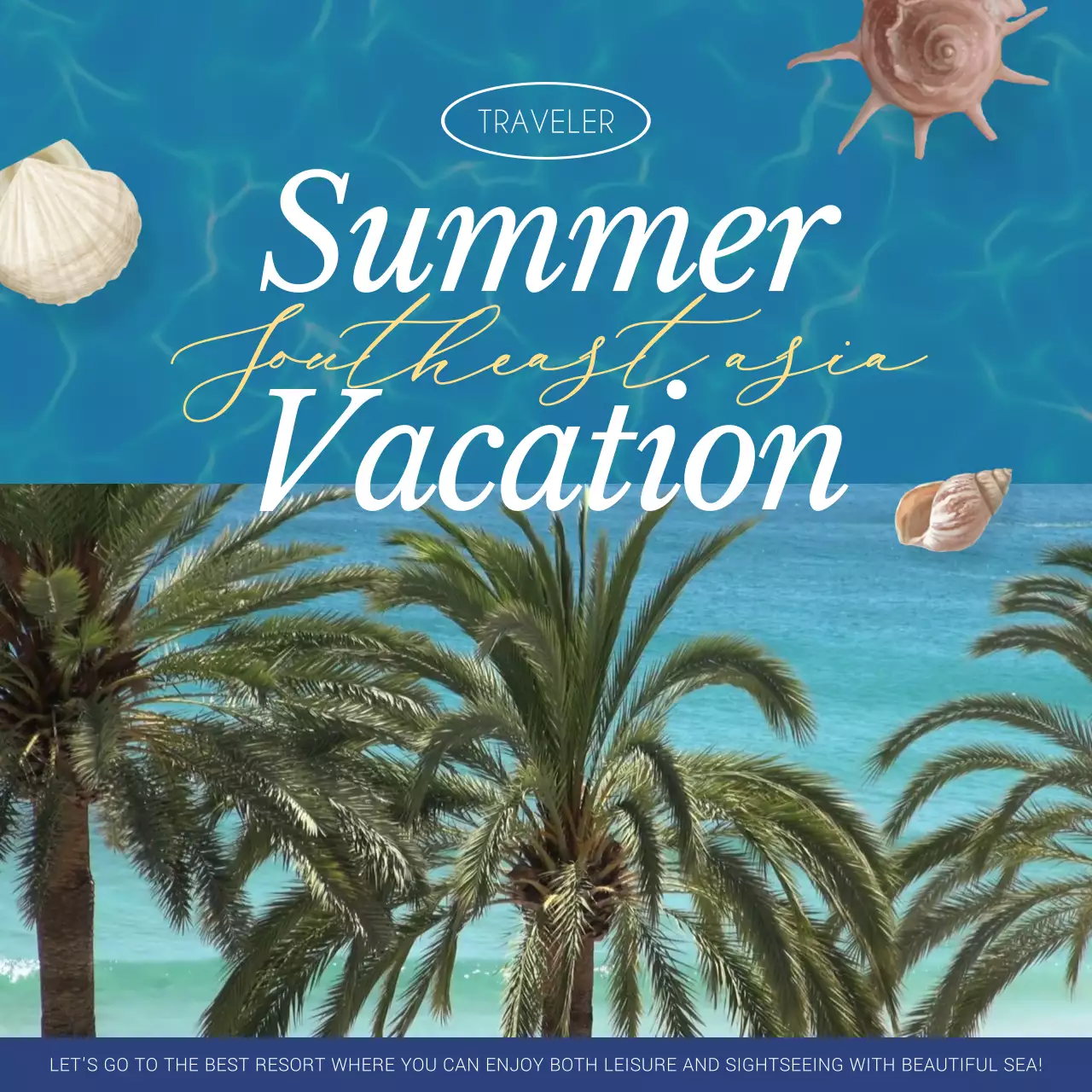 파랑의 트로피칼한 휴양지 여행 홍보