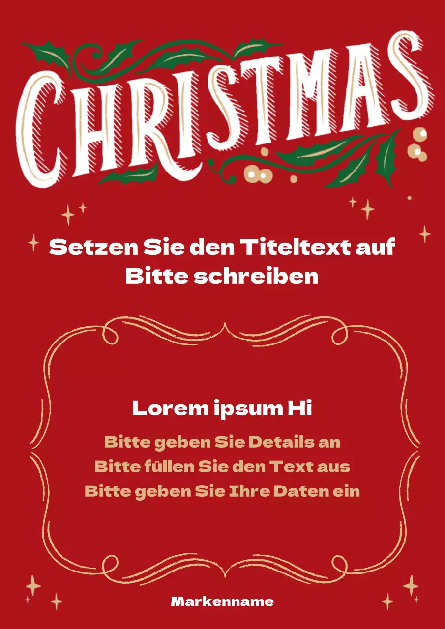 Rotes illustriertes vertikales Weihnachtsposter