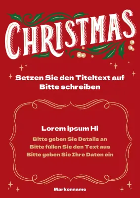 Rotes illustriertes vertikales Weihnachtsposter