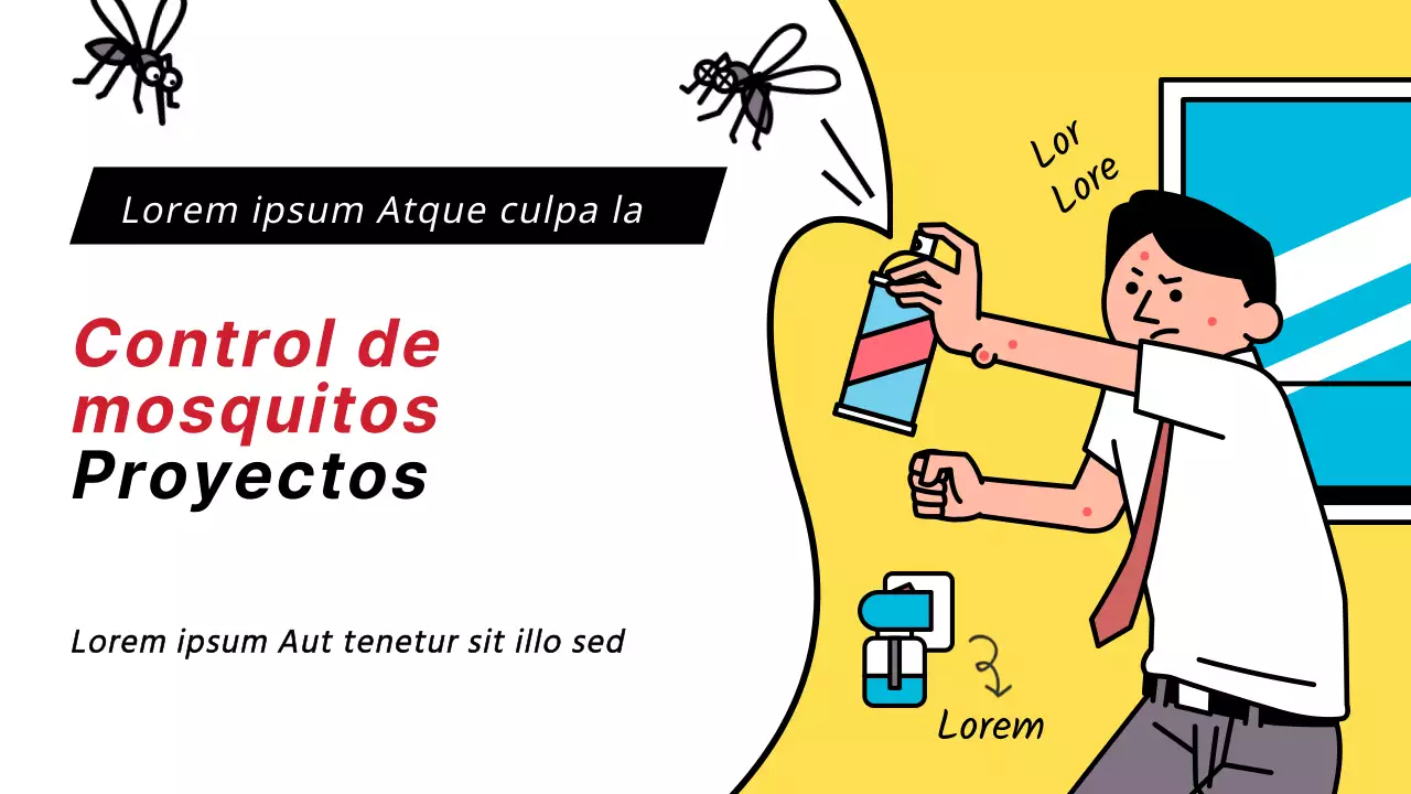 Repelente de mosquitos consejos YouTube miniatura con fondo amarillo mosquito ilustración concepto
