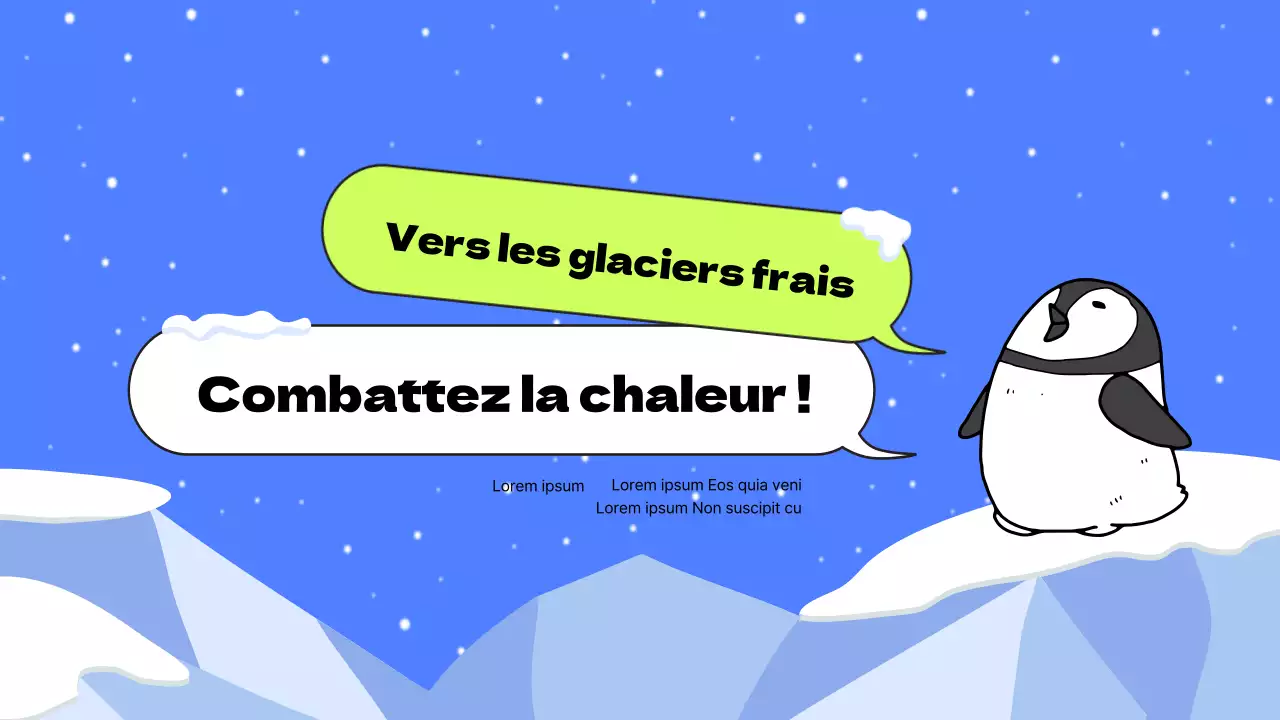 Éducation à l'Antarctique avec des éléments d'illustration de pingouins bleus