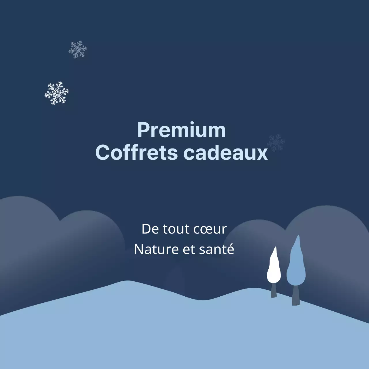 Étiquette cadeau d'hiver avec illustration bleue