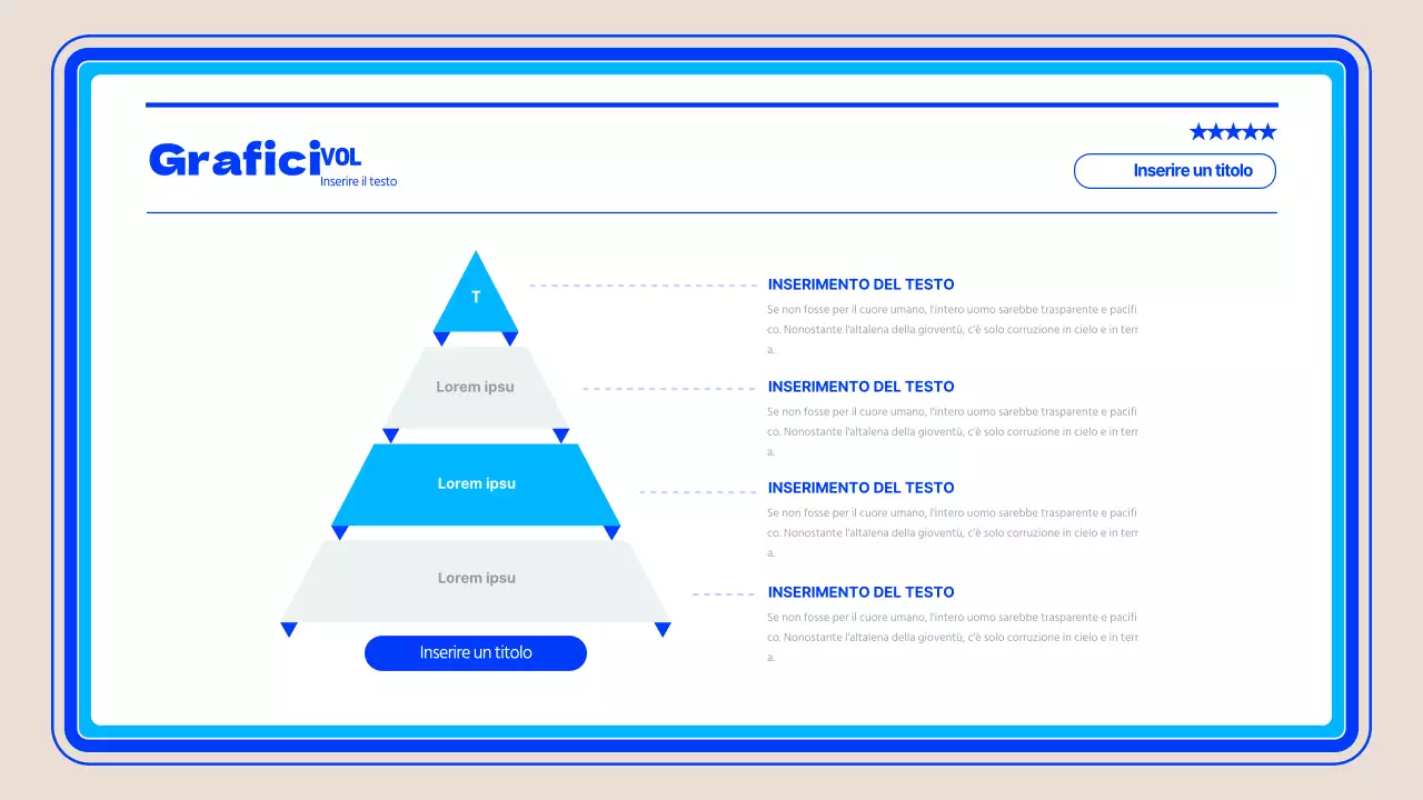 Infografica sul processo di ordinazione a piramide semplice in blu