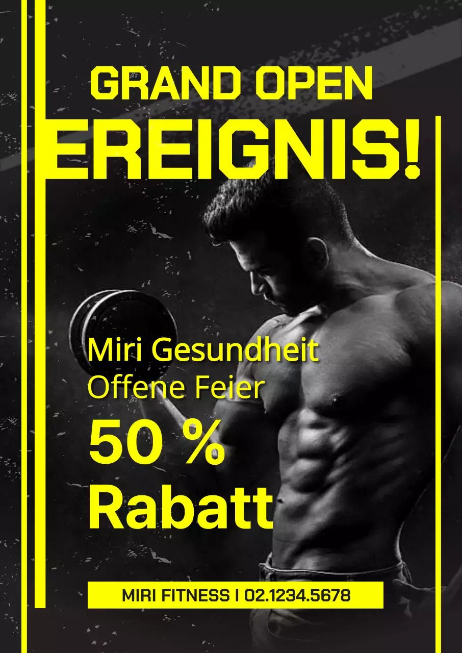 Knackige, intensive Gesundheitsveranstaltungen in Schwarz und Gelb