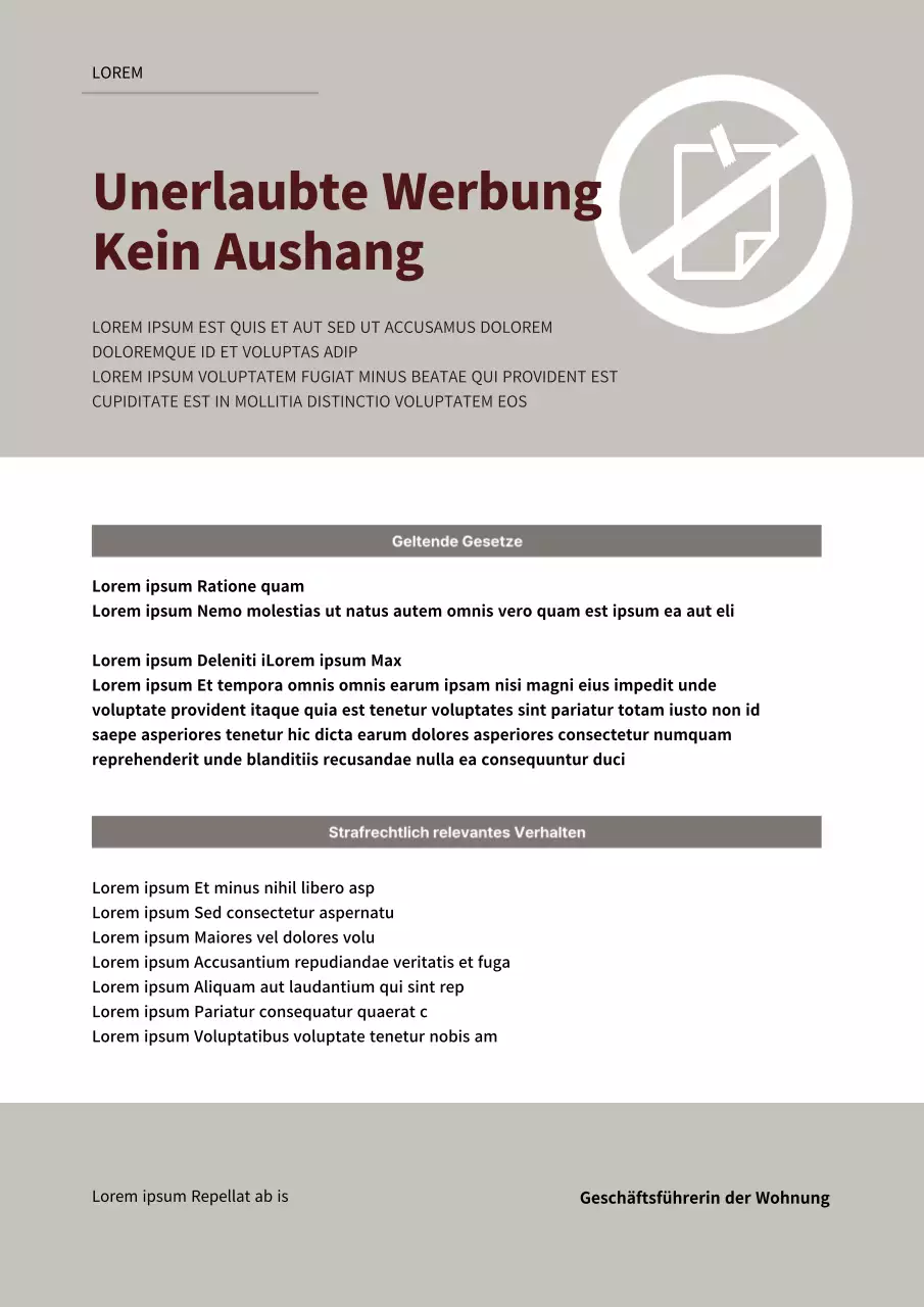 Keine Werbung in braunen und grauen Wohnungen