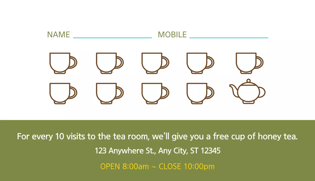 Green Traditional Tea Promotion Business Card