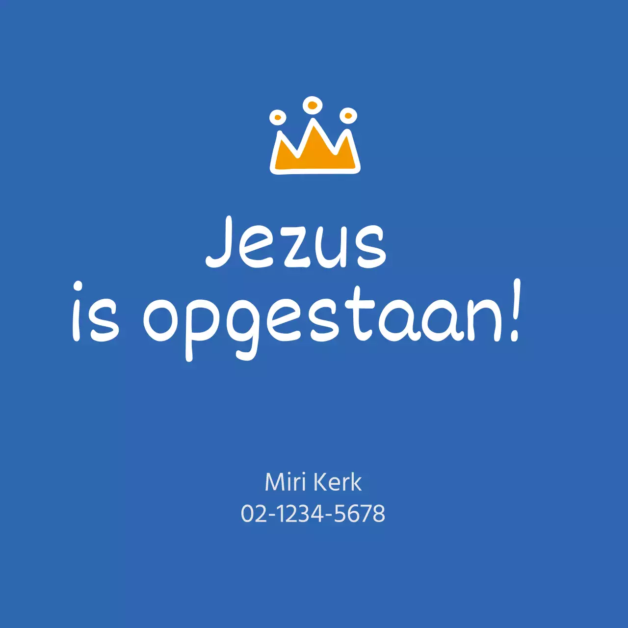 Blauwe nette paaskerk cirkelsticker