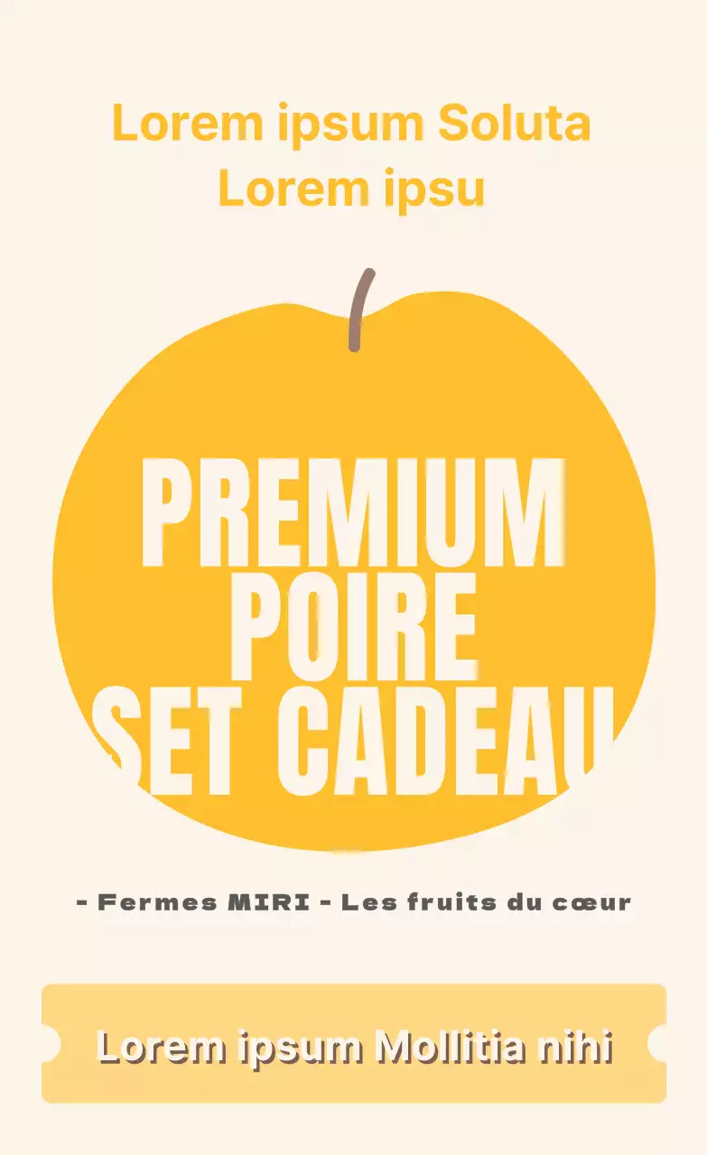 Texte illustré Autocollant vertical poire