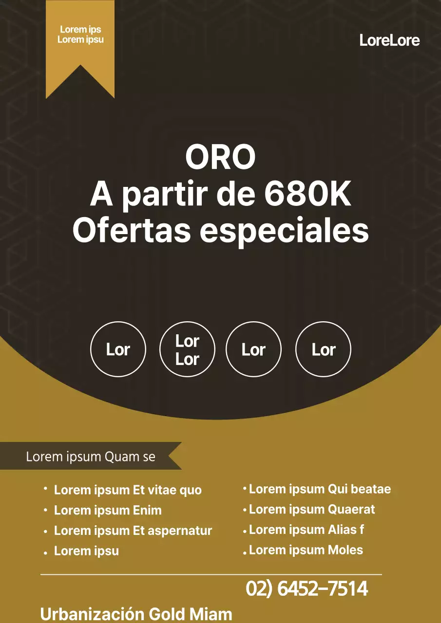 Promociona una oferta especial para un apartamento dorado y marrón, limpio