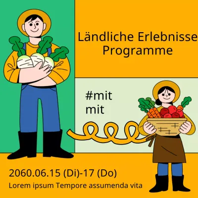 Bauernfigur in Gelb und Minze zur Förderung ländlicher Erfahrungen