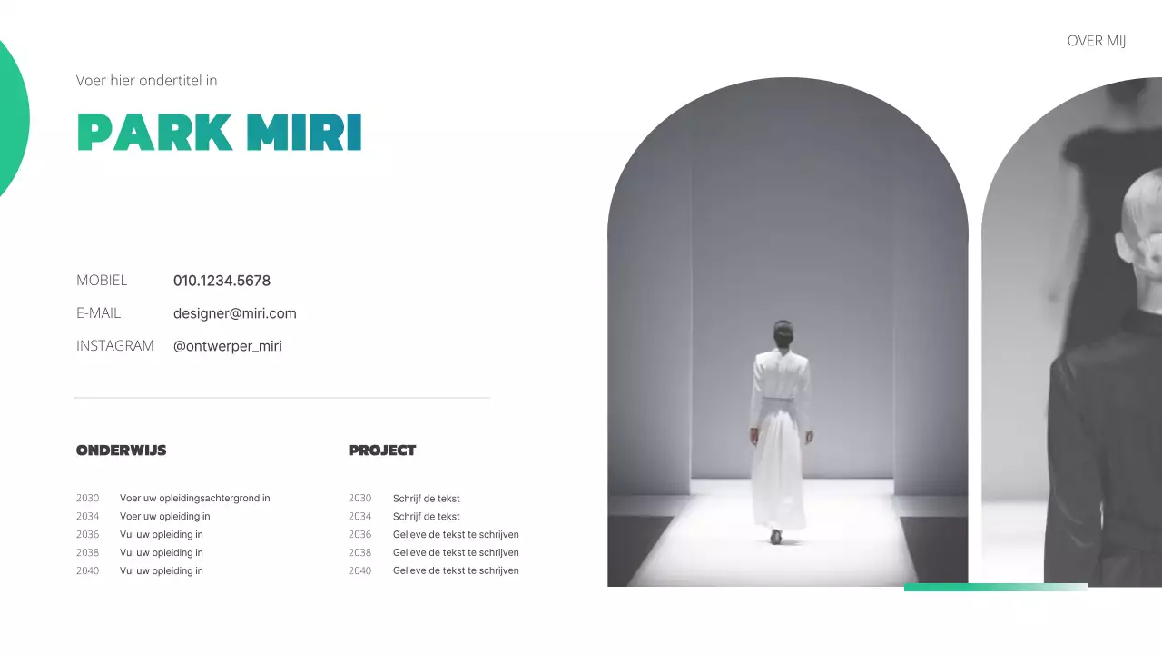 Een eenvoudig designportfolio in groen