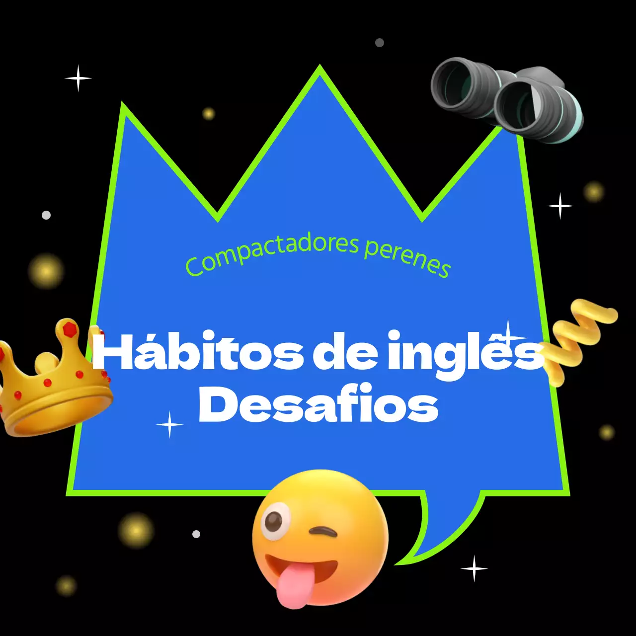 Um evento de desafio simples com um tema 3D preto (CardNews)