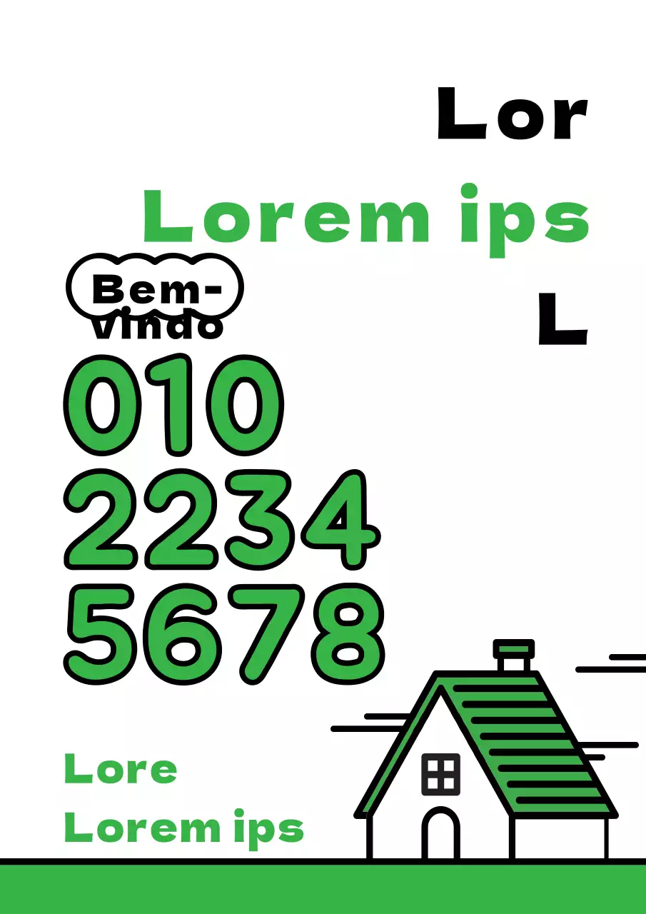 Promoção imobiliária simples com uma ilustração de uma casa verde e preta