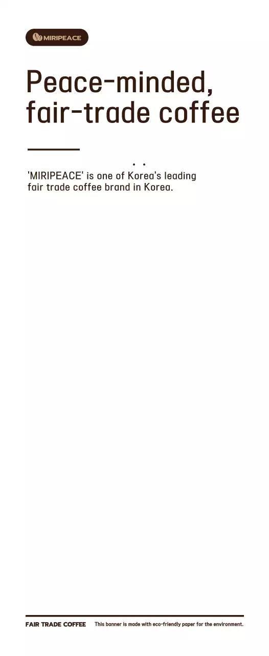 Coklat, gaya teks sederhana informasi kopi Fairtrade di rak