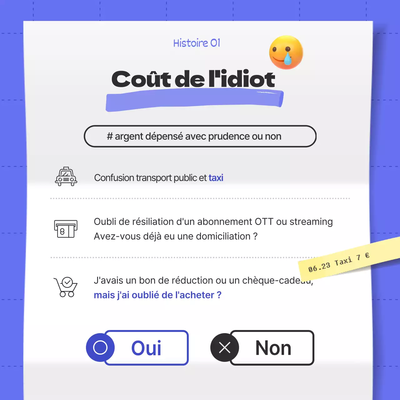 Facture de dépassement bleu et noir