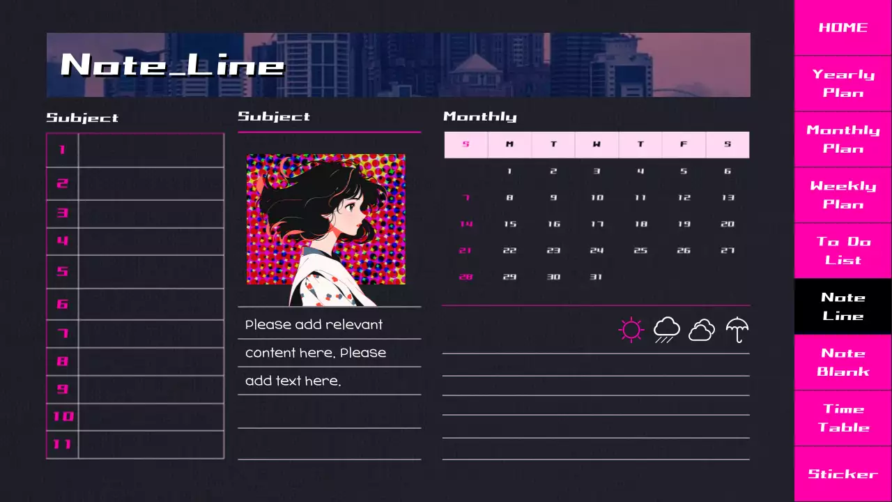 Pink Retro Planner Schedule Presentation