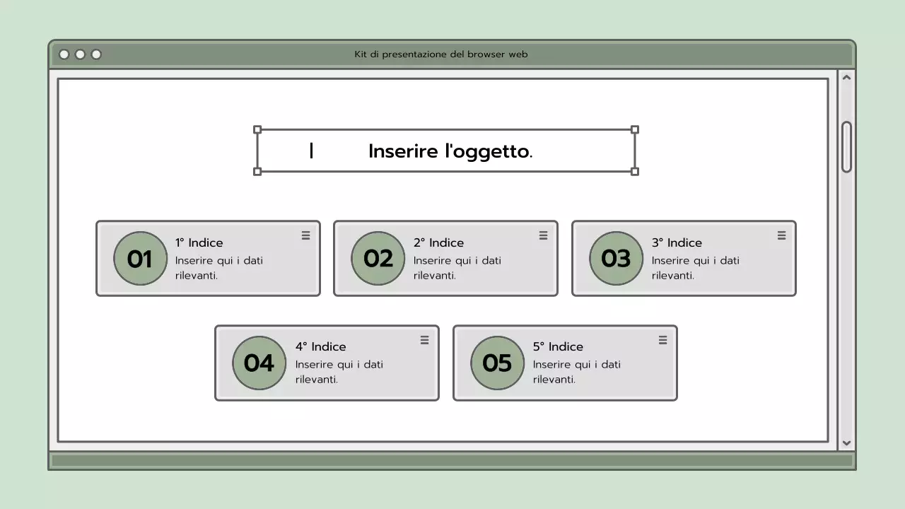 Kit di presentazione con concetto di browser blu chiaro