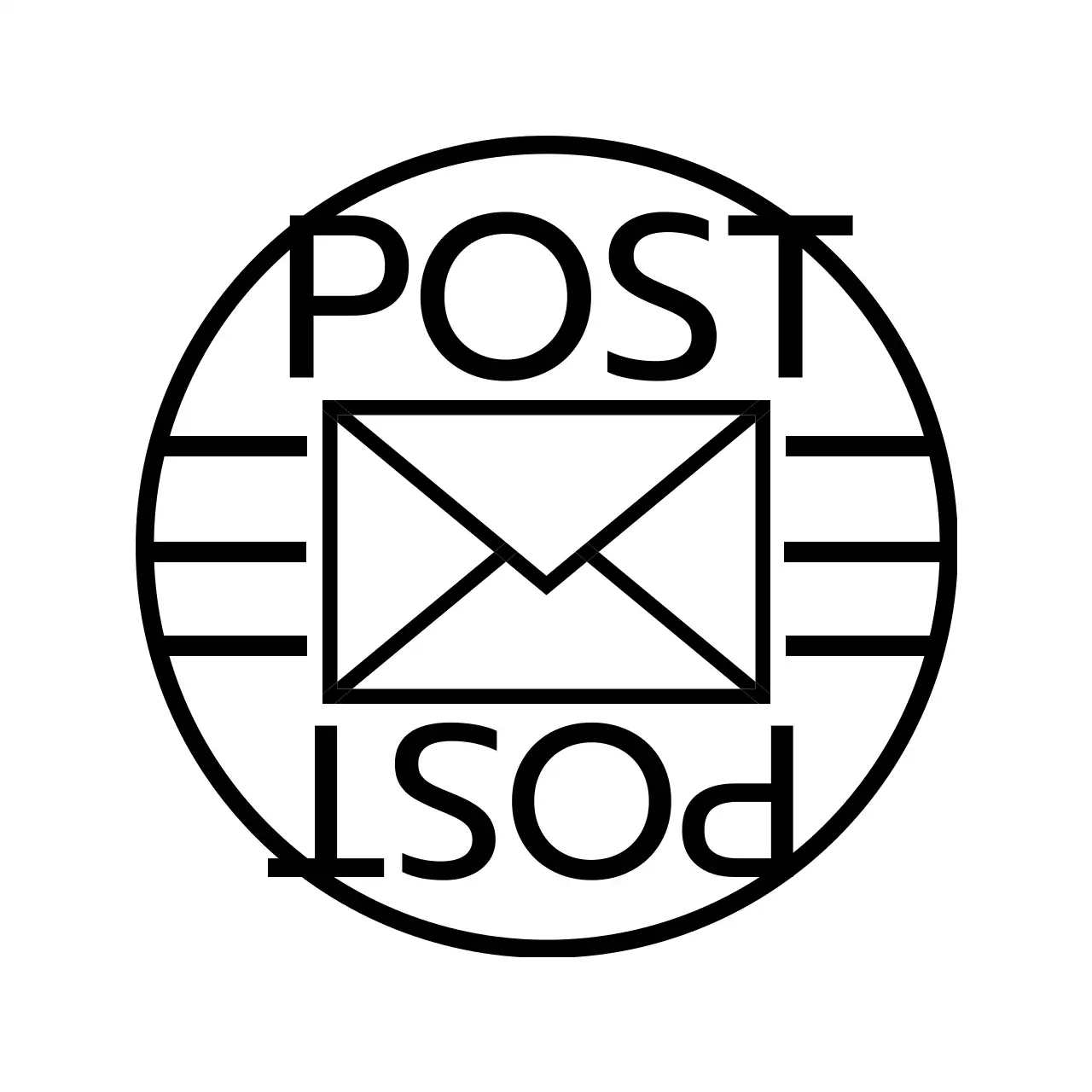 Waren mit einfachen schwarzen Buchstaben-Symbolen und Linien