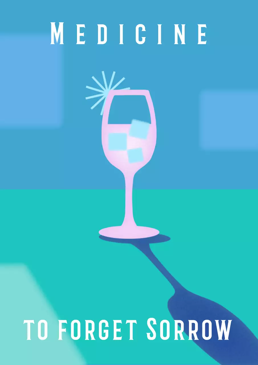 Blue Minimal Alcohol Advertisement Poster