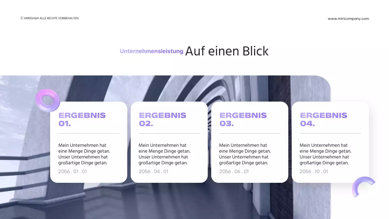 3D-Formen mit violettem Farbverlauf für Geschäftspräsentationen