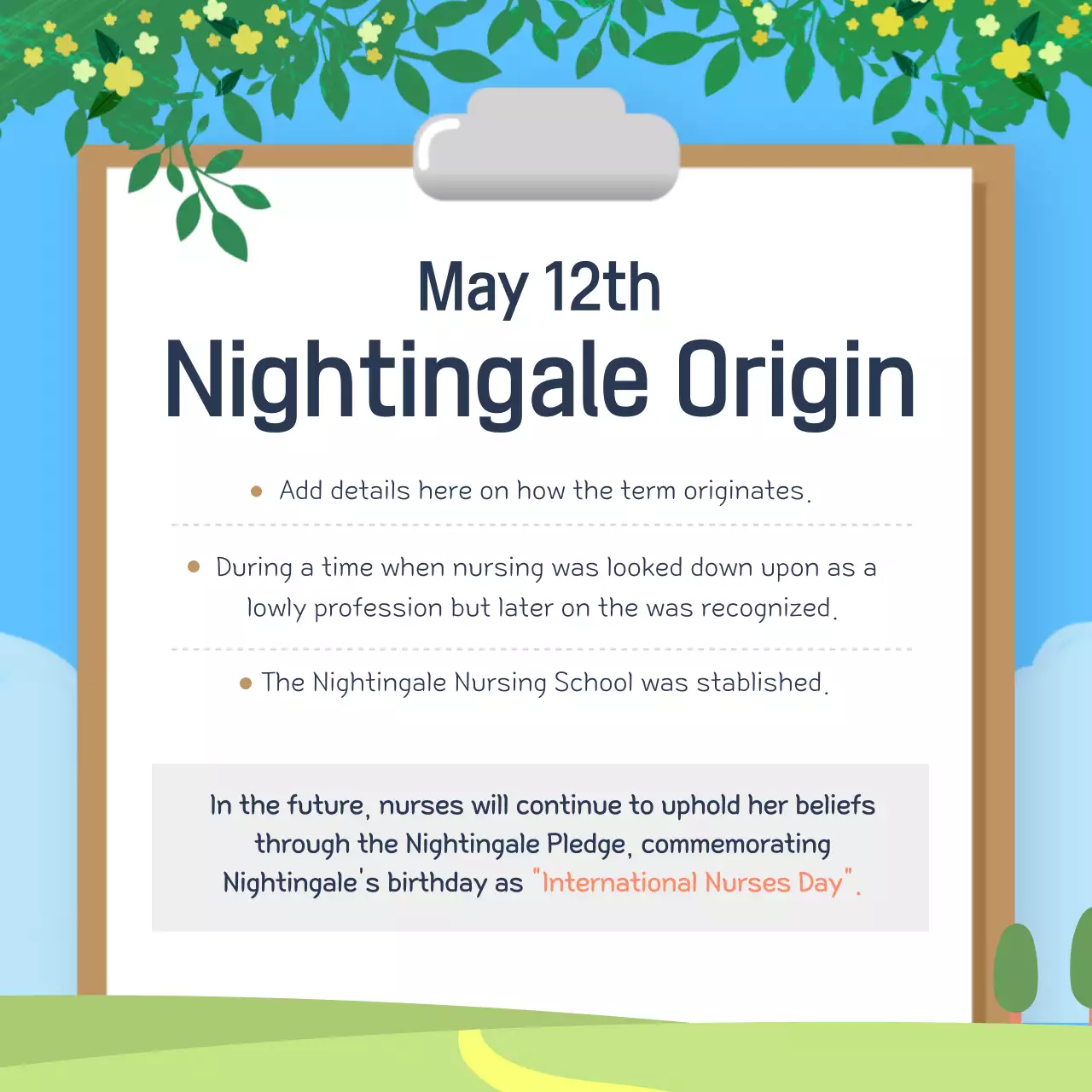 Blue Minimal Nurses Announcement Instagram Carousel