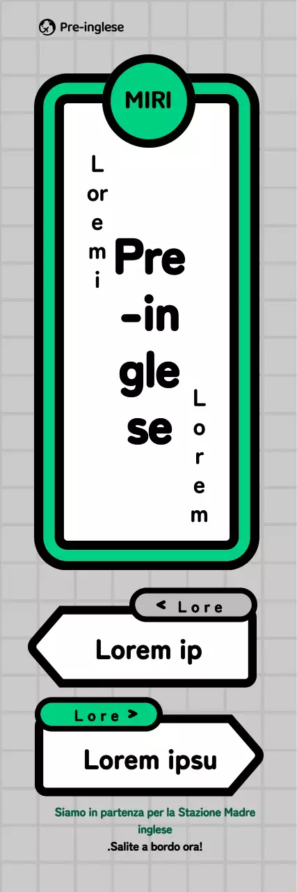 Promozione del concetto di scuola metropolitana in grigio e verde