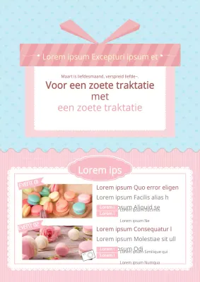 Flyer voor het maken van roze macarons