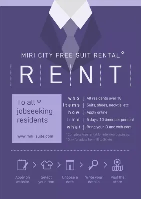 Purple Modern Rental Announcement Poster