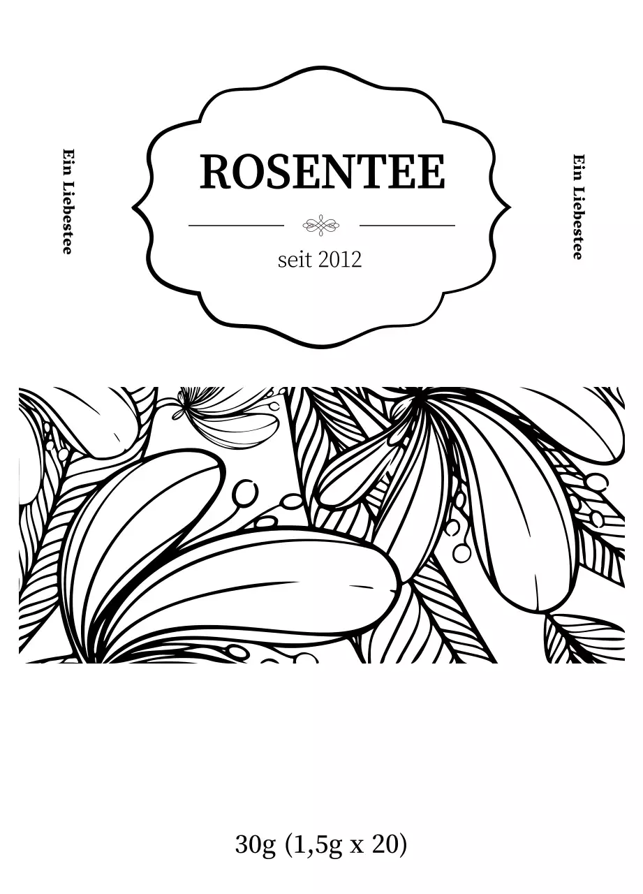 Luxuriöser Blume-Rose-Teebeutel