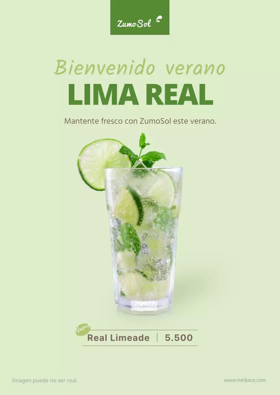 Cartel de limonada verde de verano