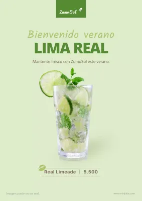 Cartel de limonada verde de verano