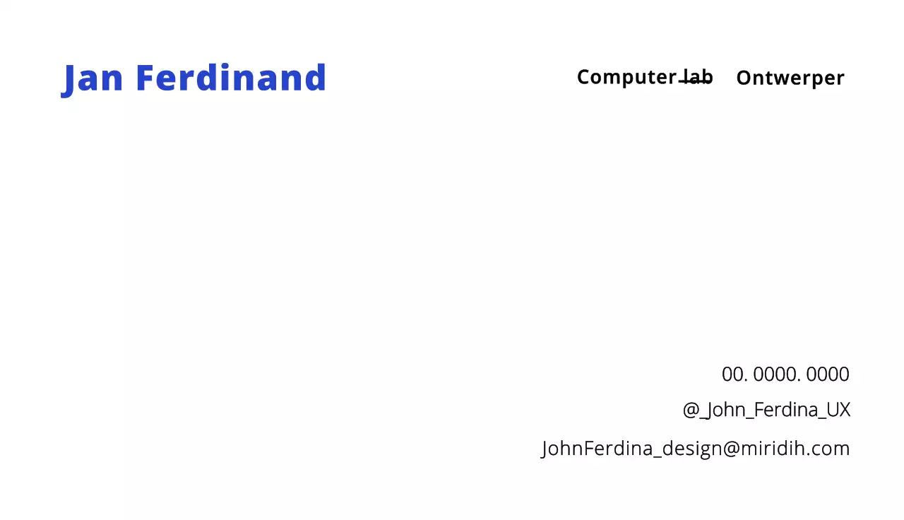 Visitekaartje met je bedrijfslogo op een blauwe achtergrond