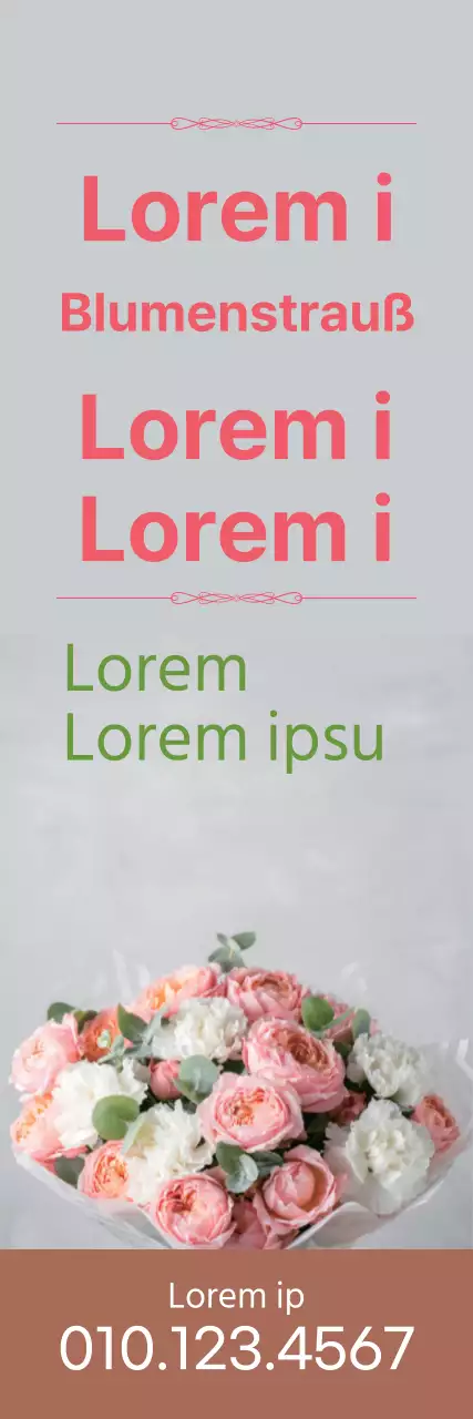 Hervorgehobenes Foto mit rosafarbenem Text Wirbt für ein ordentliches Blumengeschäft